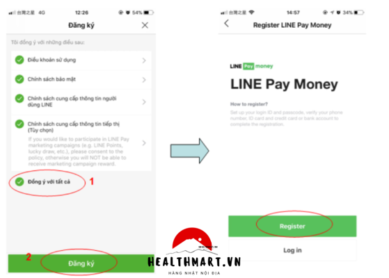 đăng ký LINE Pay