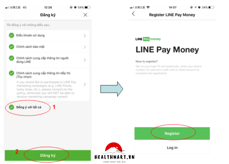đăng ký LINE Pay