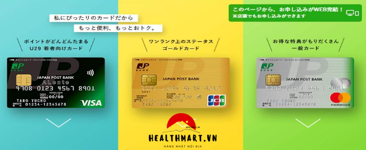 các loại thẻ tín dụng Yucho tại Nhật - smiles